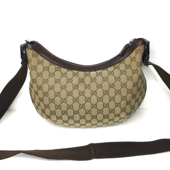 Authentic Gucci crossbody bag brown canvas - Picture 5 of 16